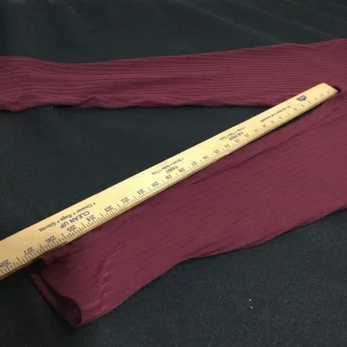 SHIMBXY Ribbed Burgundy Knit High Waisted Stretchy Leggings Pants M Red Size M