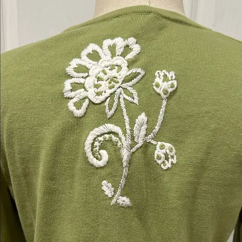 Christopher & Banks Green Embroidered Cardigan – Size Large
