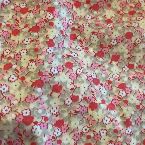 Casual Corner Annex 60s 70s Floral Bohemian Collared Tie Waist Crop Top Sz L Orange Size L