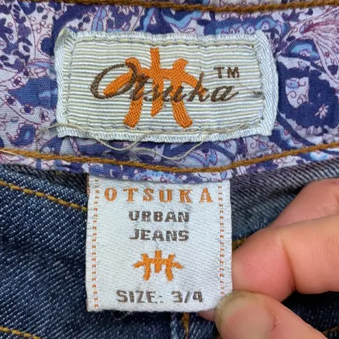 Otsuka Urban Jeans Buttons Jean Shorts Carpi Size 3/4 Blue