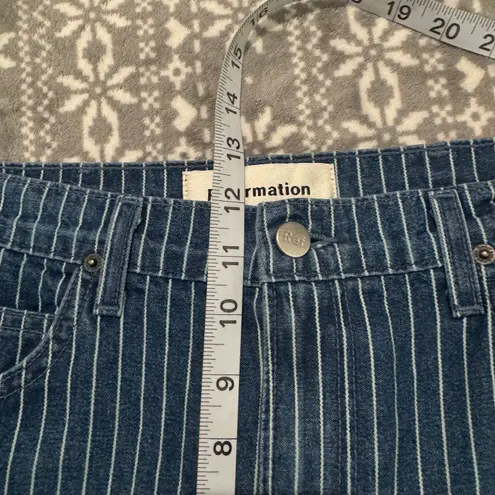 Reformation MacGraw Flare Jeans in Mesa Stripe Raw Hem Size 30