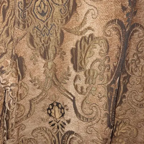 Marsh Landing Tan Tapestry Style Heavyweight Button Down Blouse Size Large