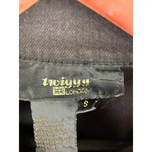 Twisted London Womens Black Denim Jacket With Lace Trim Size S