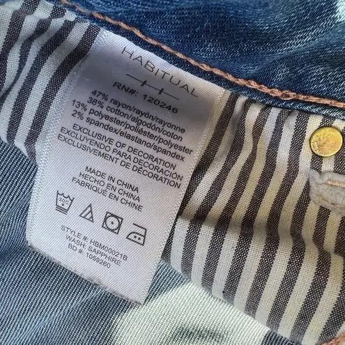 Habitual marina distressed medium wash vented jeans