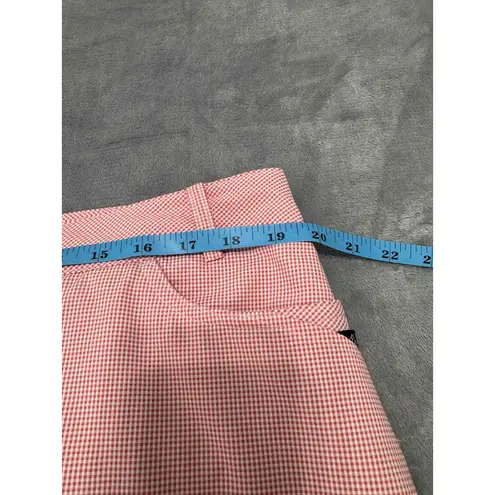 NVO By Lanctot Pink Check Button Closure Checkered Skirt Womens Classic Style 14 Size XL