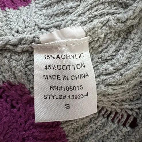 Andree by Unit Sweater Womens Small Boat Neck White Multicolor Stripe Oversized - Image 7