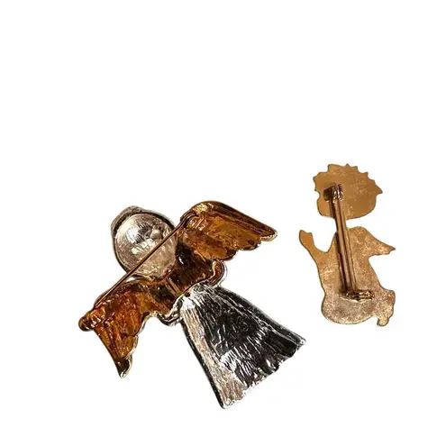 Angel Brooch Bundle ā Set of 2 Vintage Pins