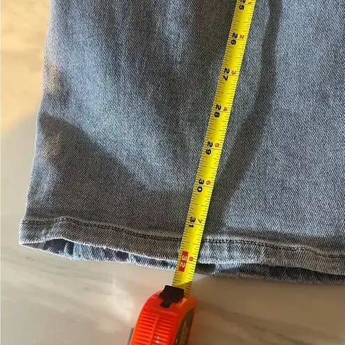 Ymi Jeans USA Wide Leg Crop Denim Blue Size 17/33 High Rise Los Angeles