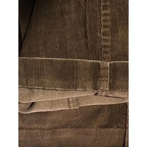 LL Bean Brown Tapered Leg Corduroy Pants Jeans Womens 12 Tall Academia Fall VTG