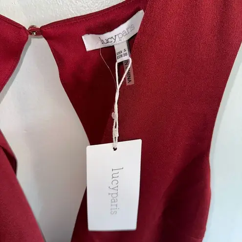 Lucy Paris maroon deep neckline romper - NWT