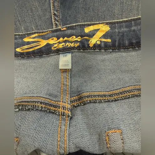 Seven7 Womens Blue Denim Hi-Rise 5 Pocket Step Hem Cropped Jeans Sz 16 NWT