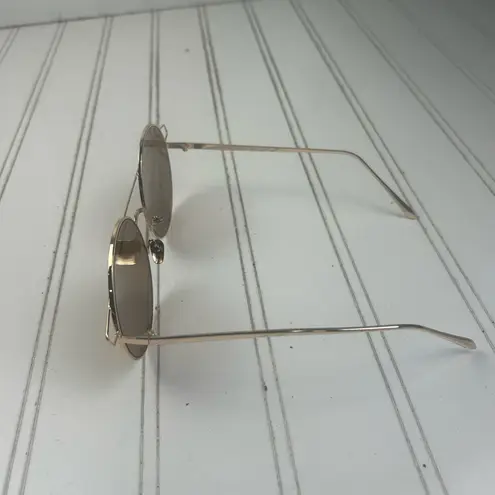 Gold Round Metal Frame Sunglasses Unisex Brown Tint Lenses Vintage Style