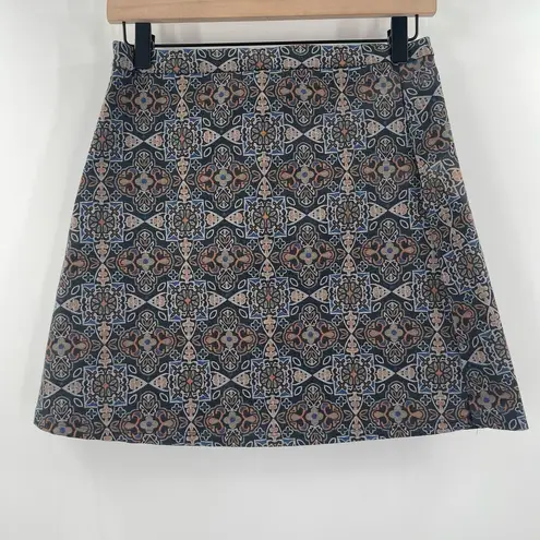 Urban Outfitters COOPERATIVE x  Skirt Size 10 Mini Printed Blue Pattern Zipper