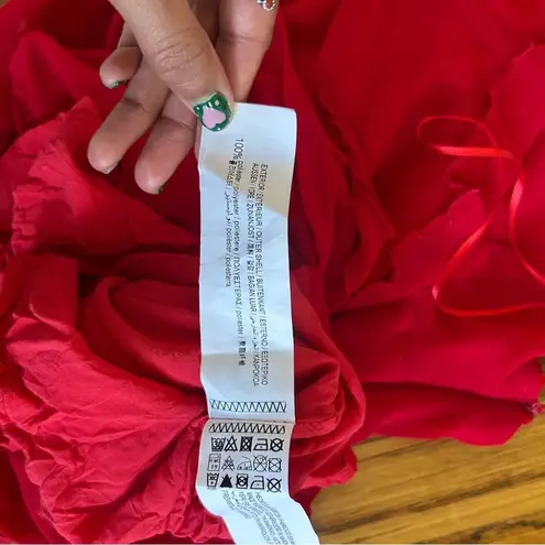 Pull&Bear Ruffled Red Mini Dress Size XS