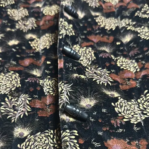 Vintage 70’s Floral Patterned coat Black Size M
