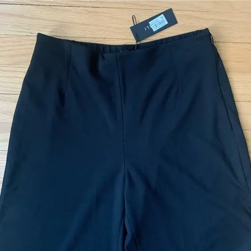 NWT LE GALI Crochet Lace Trim Cropped Wide Leg Lyle Pants Size Small Boho Hippie Black