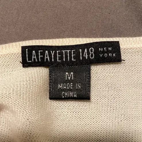 Lafayette 148 Cream Wool Lightweight Sweater Size M