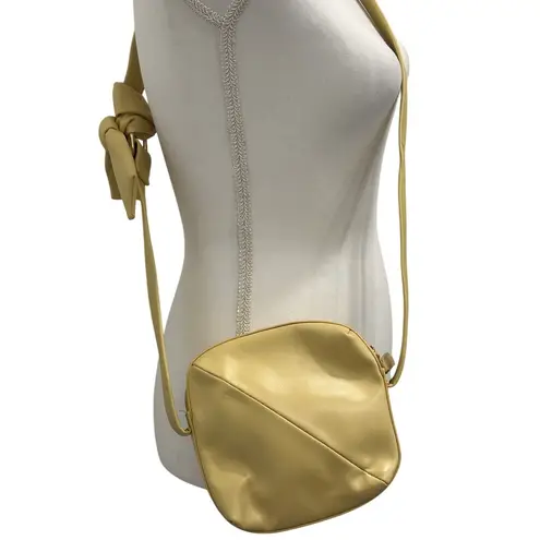 Maeve by Anthropologie Butter Yellow Geometric Boxy Crossbody Bag Faux Leather