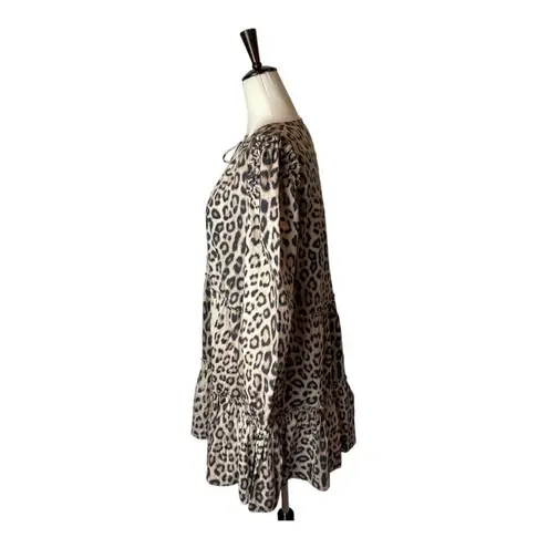 Generation Love Brown Leopard Print Balloon Sleeve Rumi Mini Dress Size XS