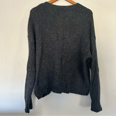 American Eagle NWT  Outfitters Grey Marled Henley V-Neck Sweater Large Fall