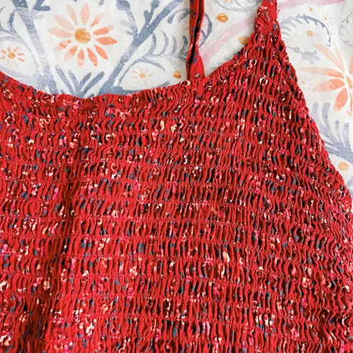 Hollister Red Smocked Tank Top