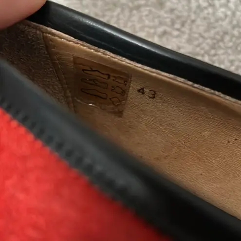 ADIEU LOAFERS SIZE 43. Red and black leather suede