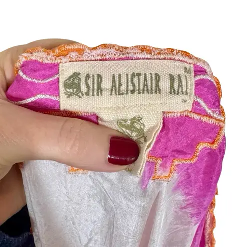 Sir Alistair Rai Goa 100% Silk Asymmetrical One Shoulder Caftan Kim Kardashian Pink Size M