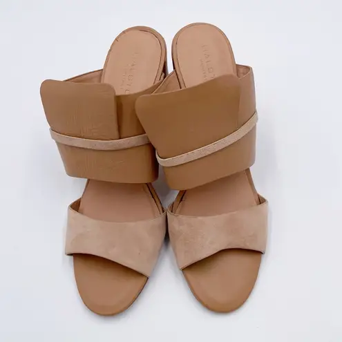 Halston Heritage Zarla Heeled Sandal Combo Slide Mule in Paloma Leather Size 10