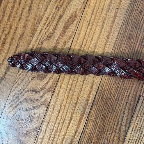 Made in Argentina Genuine Lizard Leather Braided belt Brown Women’s y2k