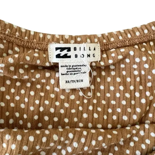 Billabong  Gold Yellow Polka Dot Bohemian Sleeveless Playsuit Jumpsuit Size XS