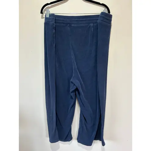 J. Jill wide leg pants size 4X blue cropped elastic waist terrycloth lounge