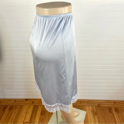 Woolite Women’s Vintage Lace Trim Half Slip Skirt Fairycore Ethereal Coquette S Blue
