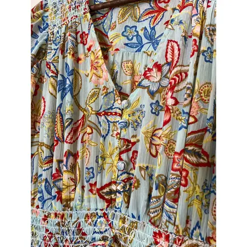 Elan Melrose Fit & Flare Mini Dress Womens Sz M 3/4 Sleeve Vacation Tropical