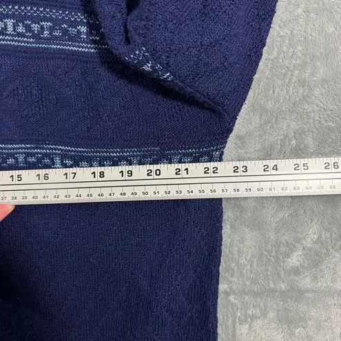 Vintage Spunky Made in USA Blue Knit Striped Sweater One Size/ Large