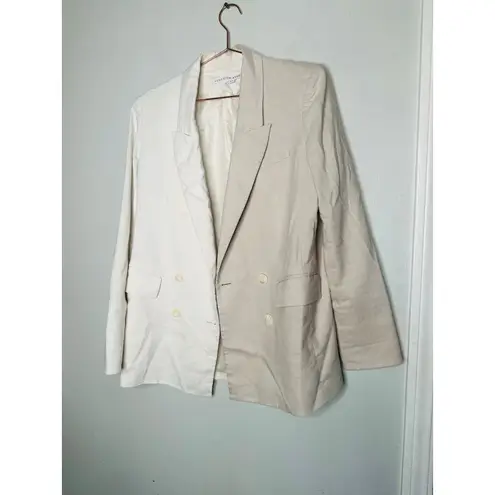 Veronica Beard Tan Two Toned Blazer Oversized Front Button Braeton Jacket 10