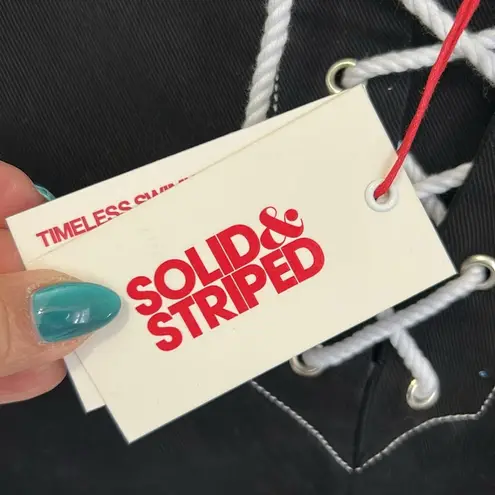 Solid & Striped  Denim Sailor Shorts Black