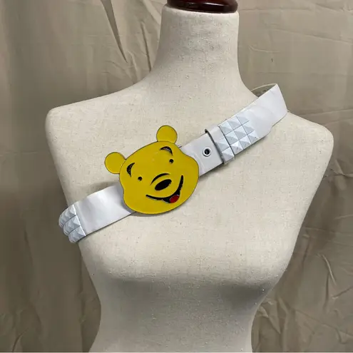 Winnie the Pooh Belt Buckle White Pyramid Stud Belt Sz M CuteGoth Disney Kidcore