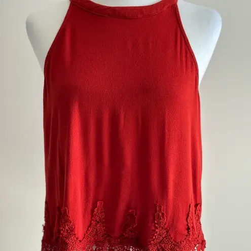 Elodie Rust Color Sleeveless Crop Top Size M