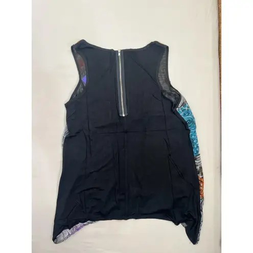 Vivienne Tam Womens Size S Multi Abstract Asymmetrical Sleeveless Blouse