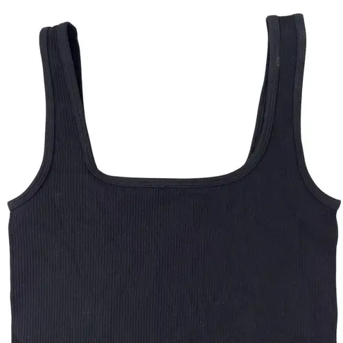 OQQ Womens 2 Piece Tank Tops Ribbed Seamless Workout Shirts Summer Basic Camis S Black