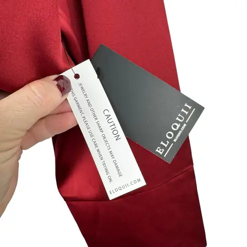 Eloquii NWT CROPPED SATIN BLOUSE Surplice Faux Wrap Red Holiday Plus Size 22