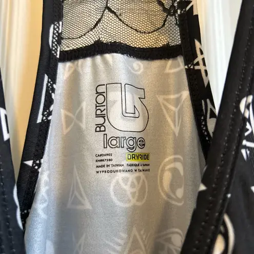Burton Women’s Black and White Graphic lightweight sleeveless Tank Top size L