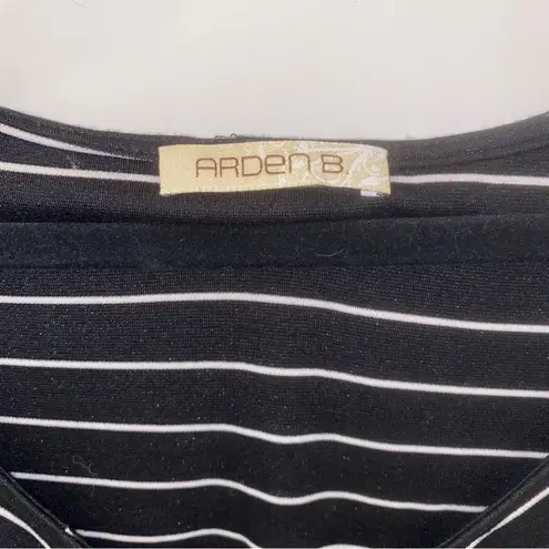 Arden B Black White Pinstripe Long Sleeve Short Mini Dress Juniors L Holiday