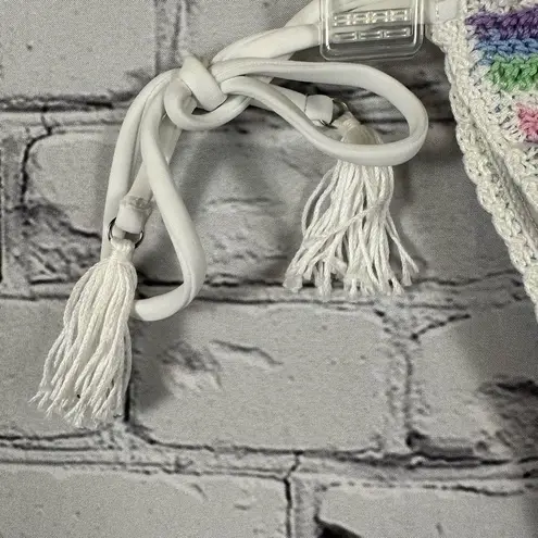 Capittana Women’s Trinidad Swim Bikini Bottoms Crocheted Rainbow Handmade S NWT