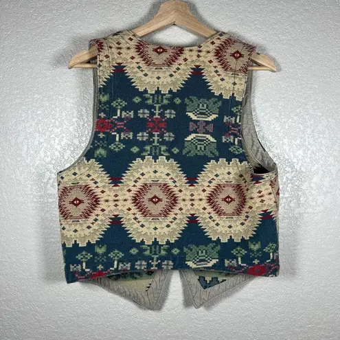 Vintage Willowbend Tapestry Vest Women’s Large Western Rodeo Cowgirl Boho Indie Green