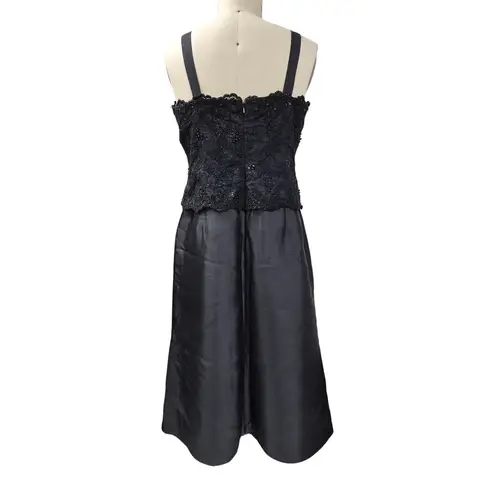 Montage Mon Cheri Black Polyester Formal Dress Fully Lined Beaded Lace Sz 16