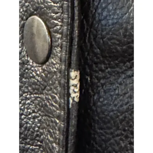 VTG FMC Black Leather Fringe Braided Lace Up Vest M Motorcycle Biker Western Size M