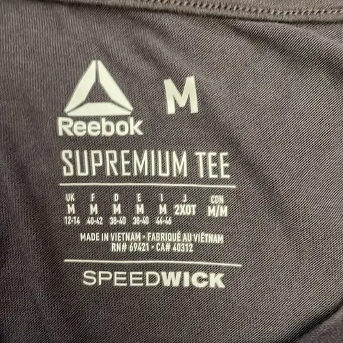 Reebok Purple Supreme Tee Speedwick Short Sleeve Crew Neck Open Back Size Medium