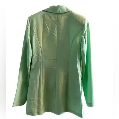 Mint Green Blazer Jacket Womens Mint Coat Double Breasted Button Blazer