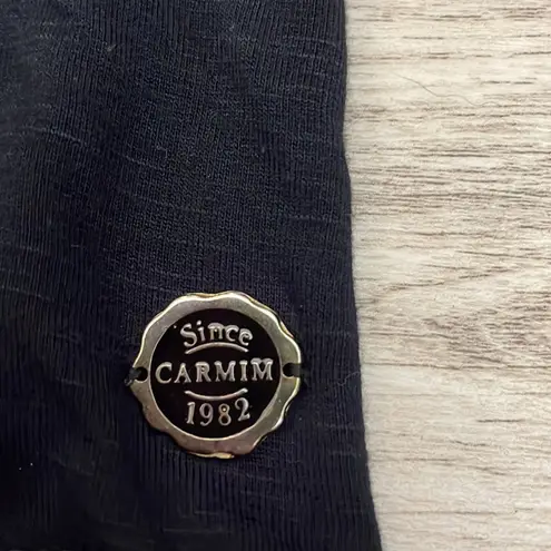 Carmim Lovers Black Sleeveless Tank Top with White Sparkly Beaded Sleeves Size L